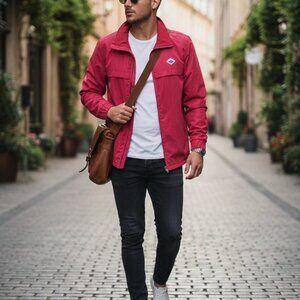 Scotch & Soda Amsterdams Blauw Red Windbreaker Jacket - Rare